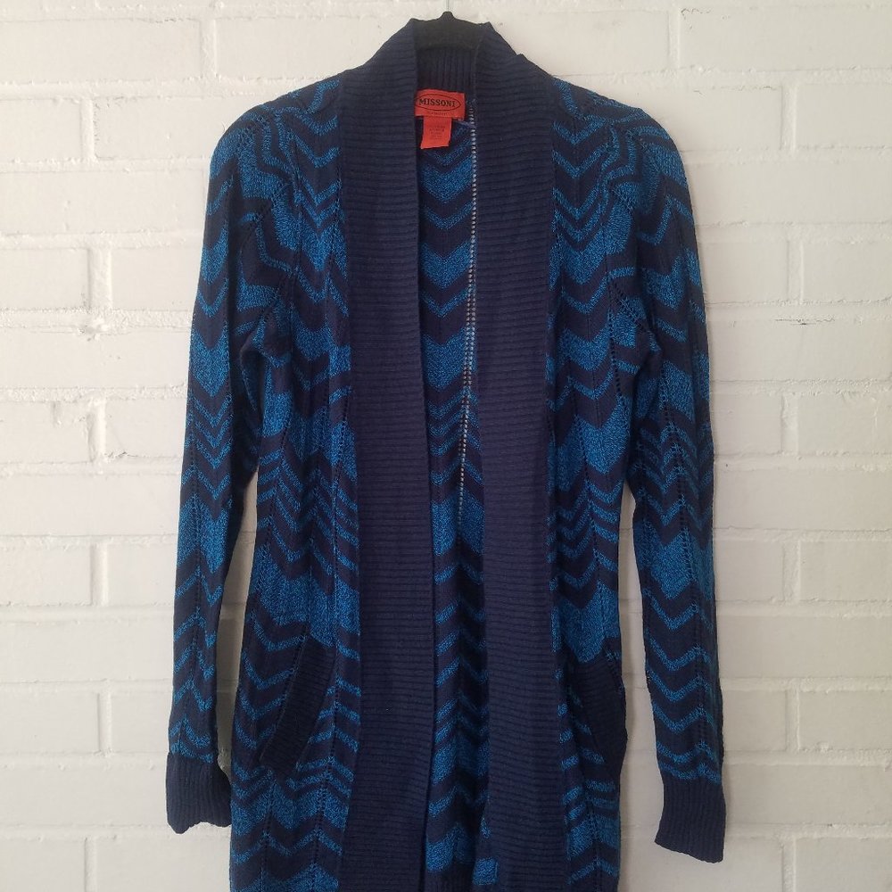 Missoni for Target Chevron blue Knit Cardigan S